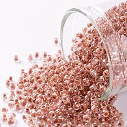 TOHO Round Seed Beads, Japanese Seed Beads, (784) Inside Color AB Crystal/Sandstone Lined, 11/0, 2.2mm, Hole: 0.8mm, about 50000pcs/pound(SEED-TR11-0784)