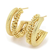 Rack Plating Brass Stud Earrings, Split Earrings, Long-Lasting Plated, Cadmium Free & Lead Free, Real 18K Gold Plated, 21x8mm(EJEW-K263-22G)