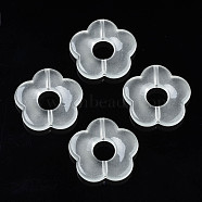 Imitation Jelly Acrylic Beads, Flower, Clear, 25.5x26x5mm, Hole: 1.6mm, about 240pcs/500g(MACR-S272-93F)