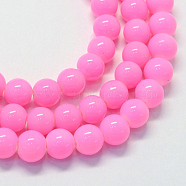Baking Painted Glass Round Bead Strands, Pearl Pink, 8.5~9mm, Hole: 1.5mm, about 105pcs/strand, 31.8 inch(X-DGLA-Q020-8mm-23)