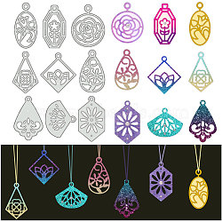 Pendant Carbon Steel Cutting Dies Stencils, for DIY Scrapbooking, Photo Album, Decorative Embossing Paper Card, Stainless Steel Color, Mixed Shapes, 159x106x0.8mm(DIY-WH0309-1654)