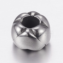 304 Stainless Steel European Beads, Large Hole Beads, Rondelle, Antique Silver, 11x8mm, Hole: 5mm(STAS-P173-227AS)