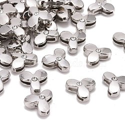 Letter Slider Beads for Watch Band Bracelet Making, Platinum Plated Alloy Crystal Rhinestone Slide Charms, Cadmium Free & Nickel Free & Lead Free, Letter.Y, 11~13x9~11.5x4~5mm, Hole: 7.5~8x1mm(X-ALRI-O012-Y-NR)