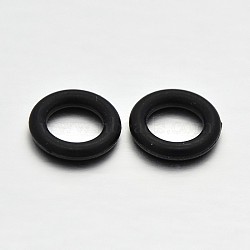 Rubber O Rings, Donut Spacer Beads, Fit European Clip Stopper Beads, Black, 10x2mm(KY-E002-01)