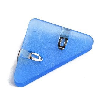 Plastic Bulldog Binder Clips, Triangle with Iron Findings, for Office School Supplies, Dodger Blue, 3x5.2x1.9cm