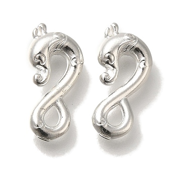 Brass S-Hook Clasps, Cadmium Free & Lead Free, 925 Sterling Silver Plated, 16x7x4mm, Hole: 0.2mm