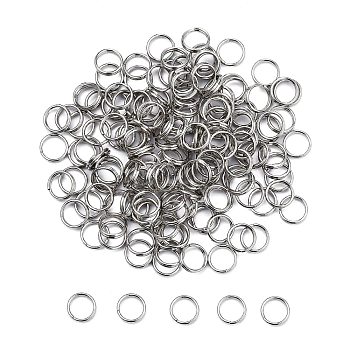 304 Stainless Steel Split Rings, Double Loops Jump Rings, Stainless Steel Color, 8x1.5mm