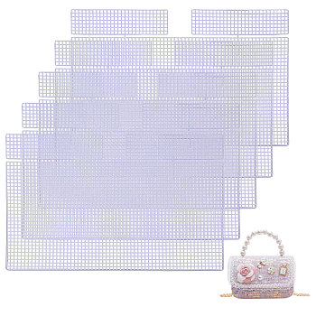 Plastic Mesh Canvas Sheets, Bag Bottom Shaper Pads, Purse Making Template, for Yarn Crochet, Embroidery Craft, White, 361x232x1.6mm