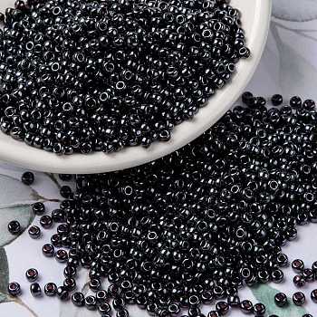 MIYUKI Round Rocailles Beads, Japanese Seed Beads, 8/0, (RR171) Dark Smoky Amethyst Luster, 3mm, Hole: 1mm, about 2111~2277pcs/50g