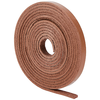 2M Flat Leather Cord, for Jewelry Making, Camel, 6x2mm, about 2.19 Yards(2m)/pc