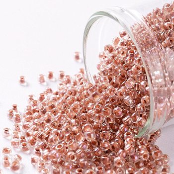 TOHO Round Seed Beads, Japanese Seed Beads, (784) Inside Color AB Crystal/Sandstone Lined, 11/0, 2.2mm, Hole: 0.8mm, about 50000pcs/pound