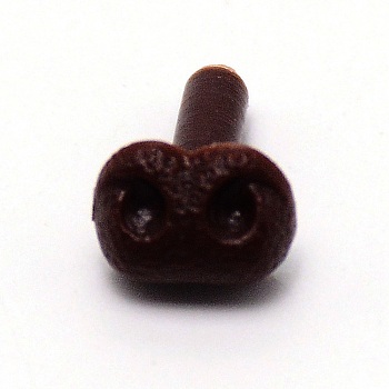 Plastic Safety Noses, Craft Nose, for DIY Doll Toys Puppet Plush Animal Making, Coconut Brown, 12mm, Nose: 6x8mm, Pin: 2.5mm