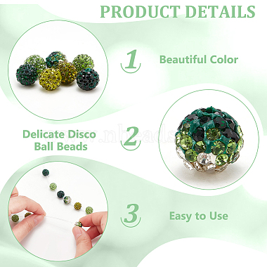 Elite 70Pcs 7 Colors Pave Disco Ball Beads(RB-PH0001-34)-4