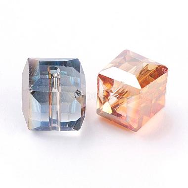Faceted Cube Electorplated Glass Beads(X-EGLA-E006-M2)-2