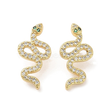 Snake Brass+Cubic Zirconia Stud Earrings