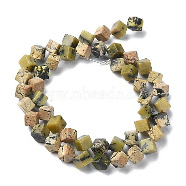 Natural Yellow Turquoise(Jasper) Beads Strands(G-C135-D05-02)-3