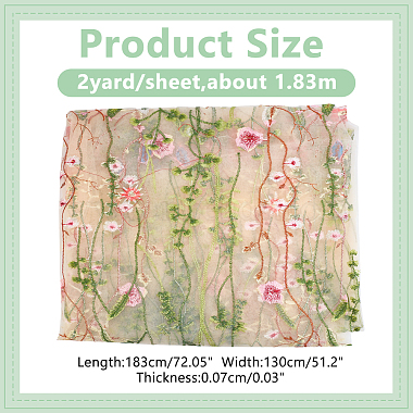 кружевная ткань из полиэстера с цветочным узором и вышивкой(DIY-WH0304-946)-2