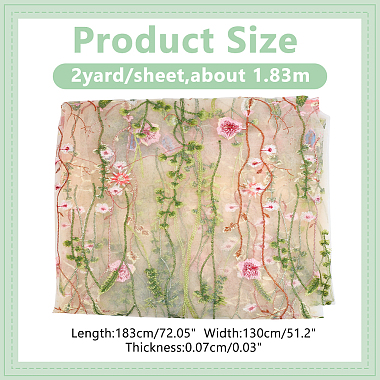 Flower Pattern Polyester Embroidery
 Mesh Lace Fabric(DIY-WH0304-946)-2