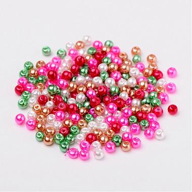 Christmas Mix Pearlized Glass Pearl Beads(HY-X006-4mm-05)-2