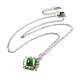 Glass Cat Eye Rhombus Pendant Necklaces(NJEW-Z049-01P)-3