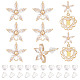8Pcs Brass Pave Clear Cubic Zirconia Stud Earrings Finding(KK-BC0011-11)-1