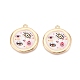 Printed Alloy Enamel Pendants(ENAM-N071-10G-03)-1
