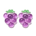 Fruit Theme Opaque Resin Imitation Food Cabochons, Purple, Grape, 26x21x12mm(RE-CBA49A8-03E)