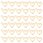 60Pcs 304 Stainless Steel Open Heart Pendants, Hollow, Golden, 10.5x14x1mm, Hole: 1.6mm(STAS-UN0052-22)