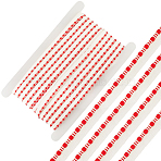 25 Yards Polyester Master Tape Ribbon, with Cardboard Display Card, for Clothes Accessories, Red, 3/8 inch(10mm)(OCOR-CY0002-20B)