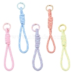 10Pcs Nylon Cord Pendant Decorations, with Alloy Spring Gate Rings, for Bag Ornaments, Mixed Color, 130~140mm(FIND-YW0011-22)