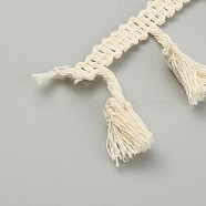 Cotton Tassel Ribbon, Garment Accessories, PapayaWhip, 3/8 inch(10mm)(OCOR-WH0079-36A)