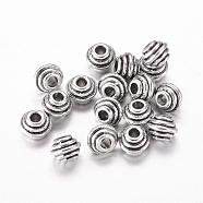 Tibetan Style Alloy Spacer Beads, Rondelle, Lead Free & Nickel Free & Cadmium Free, Antique Silver, 5x6.5mm, Hole: 2.5mm(X-LF5166Y-NF)
