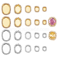 Elite 40Pcs 10 Styles Brass Cabochon Connector Setting, Multi-Strand Links, with Glass Crystal Rhinestone, Oval, Platinum & Golden, 10.5~29x9.5~22.5x4~9mm, Hole: 1mm, Tray: 7~23x5~16mm, 4pcs/style(RB-PH0001-19)