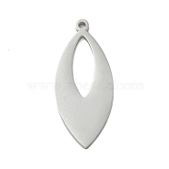 304 Stainless Steel Pendants, Laser Cut, Stainless Steel Color, Horse Eye, 25x11x1mm, Hole: 1.2mm(STAS-B056-24P-02)