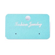 Plastic Jewelry Display Cards, for Hanging Earring Display, Rectangle, Pale Turquoise, 30.5x51.5x6mm, Hole: 1.4mm and 6mm, 100sheets/bag(DIY-K032-16B)