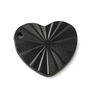 304 Stainless Steel Pendants, Heart Charm, Electrophoresis Black, 17x19x2mm, Hole: 1.6mm(STAS-M312-05EB)