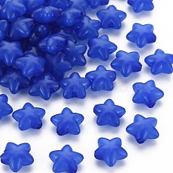 Transparent Acrylic Beads, Imitation Jelly, Star, Blue, 10x10.5x6mm, Hole: 1.6mm, about 1690pcs/500g(MACR-S373-26E-03)