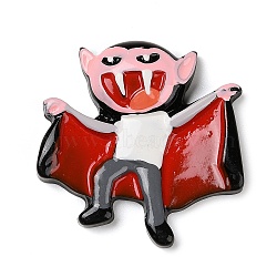 Vampire Halloween Opaque Resin Decoden Cabochons, Halloween Jewelry Craft, Red, 38.5x38.5x6.5mm(RESI-R446-02M)