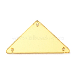 Triangle Acrylic Mirror Sew on Rhinestones, Garments Accessories, Multi-Strand Links, Gold, 18x33x1.3mm, Hole: 1.2mm(MACR-G065-02C-05)