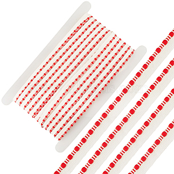 25 Yards Polyester Master Tape Ribbon, with Cardboard Display Card, for Clothes Accessories, Red, 3/8 inch(10mm)(OCOR-CY0002-20B)