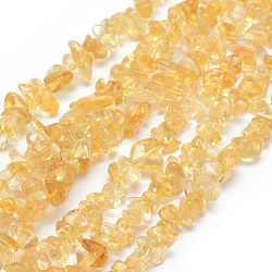 Natural Citrine Beads Strands, Grade A, Chip, 5~8mm, Hole: 0.8mm, about 16 inch(40.6cm)(X-G-P332-51)