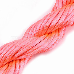 Polyester Thread, Coral, 2mm, about 10m/bundle(X-OCOR-S124-22)