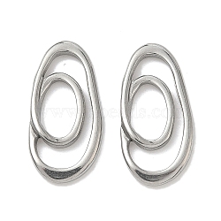 304 Stainless Steel Linking Rings, Double Irregular Oval Link, Non-Tarnish, Stainless Steel Color, 24.5x12x2.5mm, Inner Diameter: 19.5x8mm & 10x6mm(X-STAS-K267-20B-P)