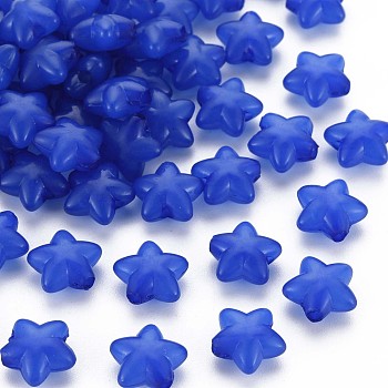 Transparent Acrylic Beads, Imitation Jelly, Star, Blue, 10x10.5x6mm, Hole: 1.6mm, about 1690pcs/500g