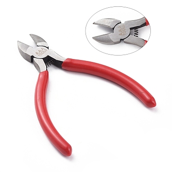 Jewelry Pliers, #50 Steel(High Carbon Steel) Side Cutting Pliers, Side Cutter, Gunmetal, Red, 115x55mm