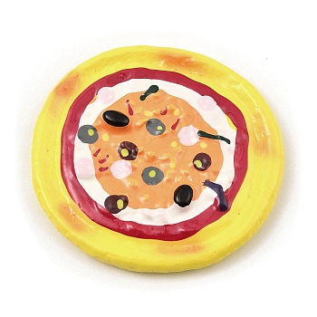 Opaque Resin Decoden Cabochons, Imitation Food, Pizza, 53x56x7mm
