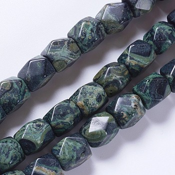 Natural Kambaba Jasper Beads Strands, Faceted, Rectangle, 10.5~11.5x8~9mm, Hole: 1mm, about 37pcs/strand, 16.1 inch