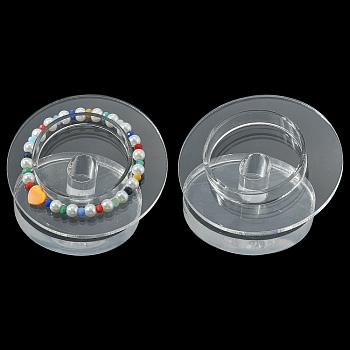 Organic Glass Bracelets/Bangles Display Racks, Clear, 78x79x44mm