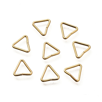 Triangle 304 Stainless Steel Open Jump Rings, for Chainmaille Weaves, Real 18K Gold Plated, 7x7.5x0.8mm, Inner Diameter: 5x6mm