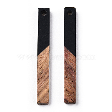 Opaque Resin & Walnut Wood Pendants(RESI-TAC0021-43C)-2